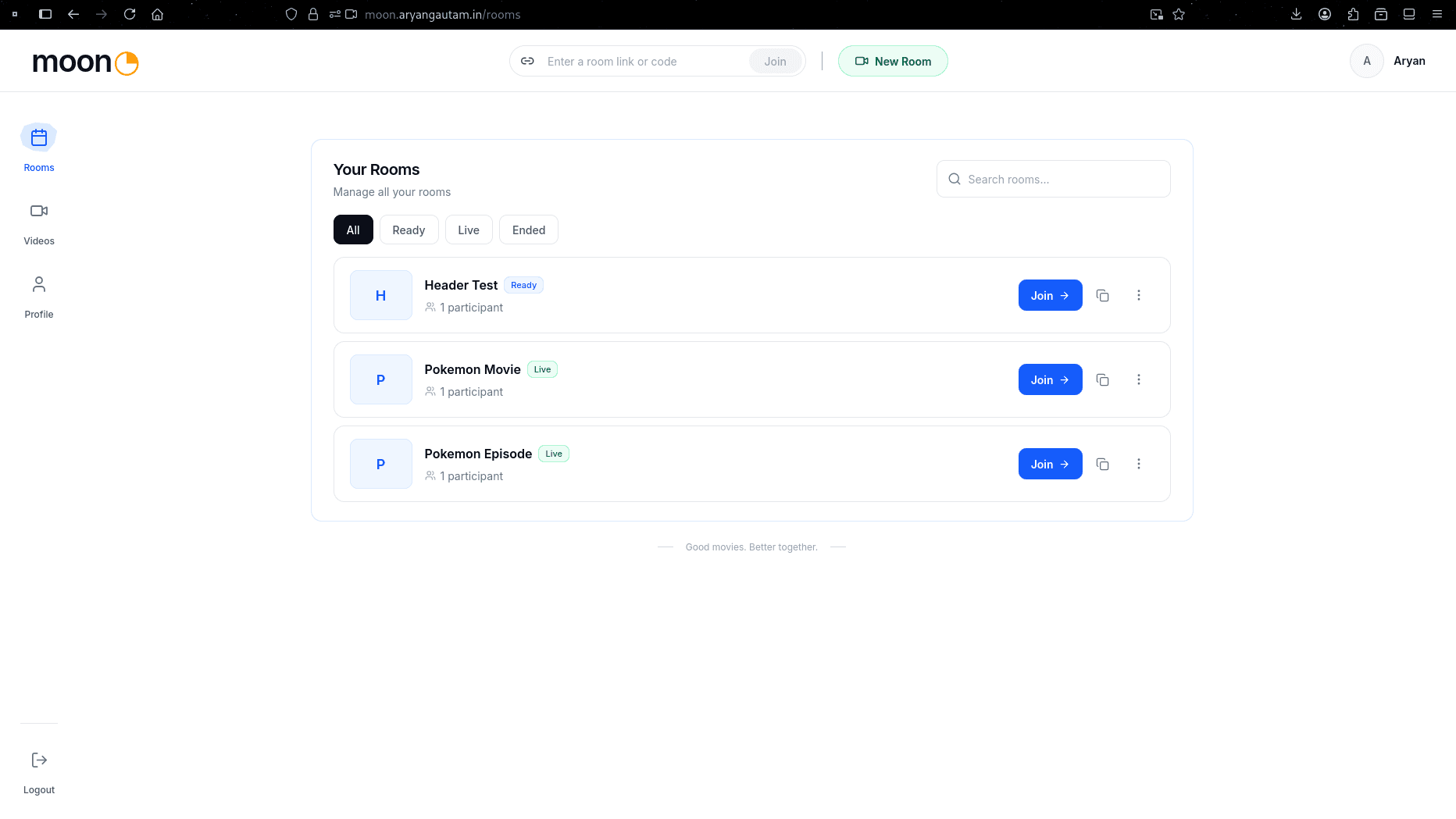 Moon interface screen 4